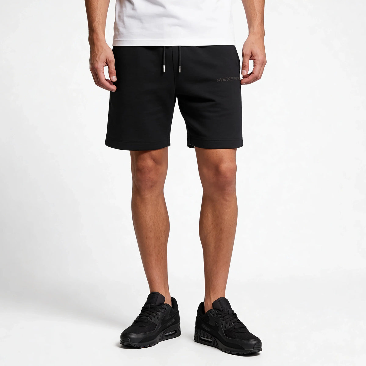 Fleece Shorts Black Logo