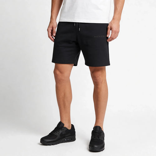 Fleece Shorts Black Logo